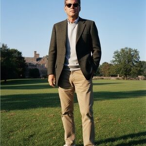 Polo Ralph Lauren Made in Italy Green Windowpane Tweed Jacket 40 Corneliani